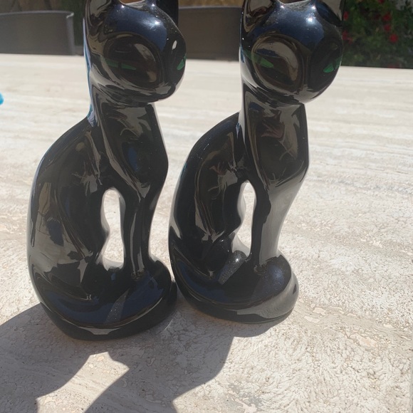 Black Lacquer Cat Statues From Taiwan - Picture 3 of 3